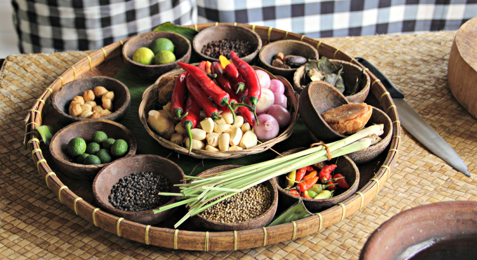 Platter of Indonesian Food Ingredients